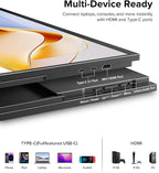 Portable Monitor 4K 23.8", 3840x2160 UHD 24" QLED Large Monitor, 400 Nits | 100% DCI-P3 | USB-C & HDMI | VESA & Kickstand | Second Screen for Computer, Mini PC, Game Consoles