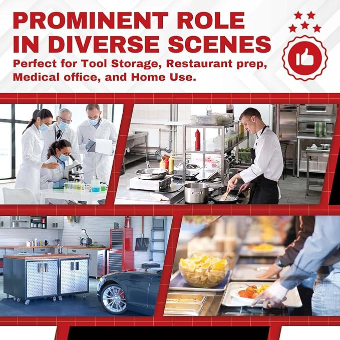 DuraSteel 24x36 NSF Stainless Steel Cart - Heavy Duty Rolling Food Prep Table with Undershelf - Metal Utility Cart for Commercial Restaurant Kitchen, Laundry, Outdoor Portable BBQ Grill