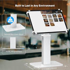 AntiTheft Rotating Tablets Kiosk Stand 8.3" 13.4" Height Heavy Duty Aluminum Steel Base Compatible 9.7" 13" Devices Heavy Duty Pad Stand for Retail