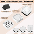 Furniture Risers Bed Risers - Rectangular Adjustable Block Riser for Raising 1.5-3 In. & 4.3 In. Beds, Tables, Sofas, Refrigerators, Washers - Up to 4,000 Pounds (White, One Layers 1.5inches)