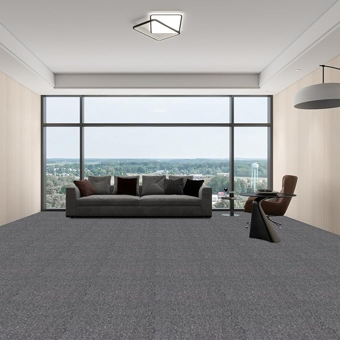 ALTRUISTIC Heavy Duty Commercial Carpet Tiles 24" x 24", 18 Pcs/72 sq ft (FlexLok tabs Included),Non-Slip Soft Square Carpet Floor Tile for Office Bedroom Living Room Kitchen Garage Gym (Blue)