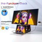 Quad Laptop Screen Extender, 15.6" FHD 1080P Triple Monitor, Combine into One 30" Screen (Landscape/Portrait), Just 1 Cable for 3 Screens, Driver Required, Compatible with Wins & Mac(M1/M2/ M3/M4/M5)