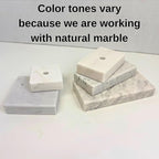 Genuine Marble Trophy Base – Polished Beveled Display Stand with Center Hole, 3/4" Thick, Multiple Sizes for Awards, Crafts & 3D Prints (White Marble, 2x2 inch)