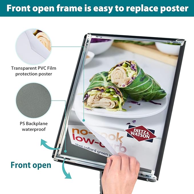 6Packs Sign Holder Stand 8.5 x 11 - Adjustable Heavy Duty Poster Sign Stands for Display 8.5 x 11 - Floor Standing Sign Holder for Vertical and Horizontal Sign Displayed(Black)