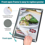 6Packs 11x17 Inch Adjustable Sign Holder Poster Stand, Heavy Duty Floor Sign Stand with Aluminum Snap Open Frame for Vertical and Horizontal Sign Displayed(Black)