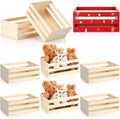 Gerrii 6 Pcs 8'' Small Wooden Crates for Crafts Unfinished Crates Centerpiece Mini Rustic Wood Basket Box for Display Storage Milk Wine Closet Home Bathroom Kitchen Office Decor