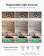 Bojim 6 Light Black Track Lighting Kit, Modern LED Track Lighting Fixtures Ceiling, Flexibly Rotatable LED Light Head with Acrylic Ring, Kitchen Ceiling Track Light (GU10, Bulbs Not Included)