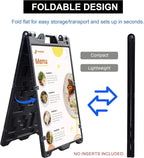 OrangeStar A-Frame Sidewalk Sign 24 x 36 Inch Folding Double Sided Sandwich Board Plastic Outdoor Advertising Signboard for Restaurant, Business, Events, Grey (Frame only)