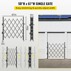 VEVOR Single Folding Security Gate, 51.57" H x 66" W Folding Door Gate, Steel Accordion Security Gate, Flexible Expanding Security Gate, 360° Rolling Barricade Gate, Scissor Gate or Door with Padlock
