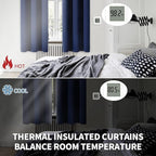 BGment Blackout Curtains for Bedroom - Grommet Thermal Insulated Room Darkening Curtains for Living Room, Set of 2 Panels, Each 46 x 63 Inch, Navy Blue