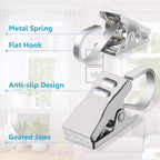 Curtain Clips, 100 Pack Stainless Steel Light Clips for Outside String Lights Party Decor Hanging Photo Camping Tents Arts Crafts Display
