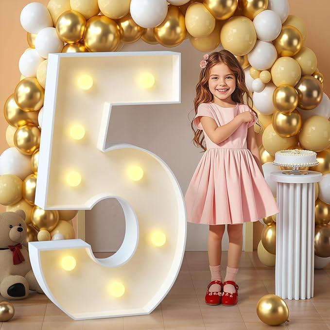 imprsv Marquee Light Up Numbers, Mosaic 3FT Marquee Numbers for 15th 50th Birthday Decorations Anniversary Party Decor, Large 5 for Party Decorations (Need to Assemble)
