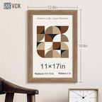 VCK 11x17 Picture Frame Set of 5 - Brown Walnut, Natural Textured Solid Wood Picture Poster Frame, Wall Gallery Frame
