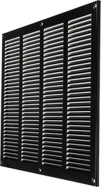 Repa Market 2-Pack Air Vent Cover 16x12 Inch (Outer Dimensions) Black Galvanized Steel Louvered Grill Cover with Mesh Screen/Wall or Ceiling Vent/HVAC Register for Indoor and Outdoor Ventilation