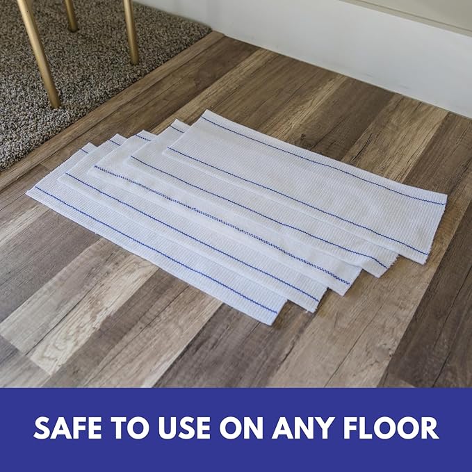 Don Aslett Disposable Mop Pads (15", 10-Pack) 5-inch Wide Replacement Floor Mop Pads for Wet or Dry Multi Surface Cleaning | Extra Thick Single-Use Mop Pad Refills for Cleaning Dust and Pet Hair