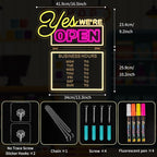 MissAudrey Yes! We Are Open Neon Signs for Business with Cycle Timer, 16.5"*19.4" LED Open Neon Sign for Wall Decor, USB Power with Business Hours Lights Up Sign for Bar Coffee Shop Restaurant Club