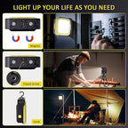 Masmejor 30W Rechargeable LED Work Light - 1500LM, IP44 Waterproof, Magnetic Base, 360° Rotating, 7 Modes for Auto Repair, Emergency, Garage, Camping & Outdoor