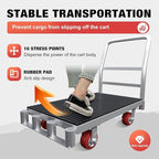2IN1 Heavy Duty Panel Truck, 42" x 24" Platform Cart w/Rubber Mat & 3 Handrails, 2500 lbs Capacity Drywall & Lumber Cart, Flatbed Cart w/2 Swivel Casters, All-Steel Hand Truck Push Cart