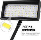 Trade Show Lights LED Display and Exhibit Arm Lighting, Connectable Tradeshow Lights Included Clamps, Mounting Brackets, Power Cables, Connect Cables (2pcs Black) (Black)