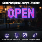 Open Sign for Business, 30"x10" Dimmable Large LED Open Signs with Hanging Installation for Bar Pubs Store Restaurant Office Hotel Salon Red & Blue