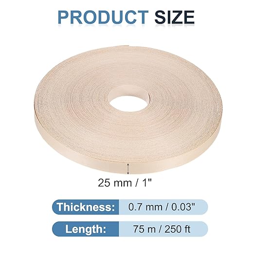 PATIKIL Maple Edge Banding, 1 Inch x 250 ft Wood Veneer Tape Pre-glued Flexible Plywood Edge Banding with Hot Melt Adhesive for Furniture Restoration