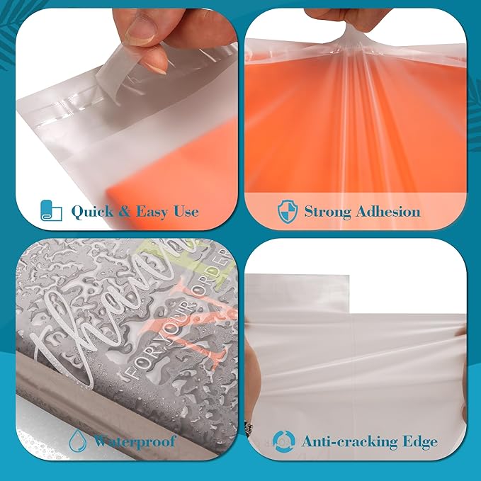 JinRuiKJ Frosted T-Shirt Bags with Handle, Thank You Bags for Small Business, Durable Self-Sealing Packaging Bags for Clothing, Boutique & Shipping - 10x13 Inch 100 Pcs