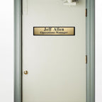 Personalized Name Plate for Door or Wall, 2 * 10 inch Custom Office Aluminum Door Name Plates with Two Lines Custom Text, Office Gifts for Coworkers Boss Teacher, Employee Appreciation Gifts