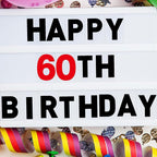 Leinuosen 300 Pcs Sign Letter Printed on Marquee Flexible Outdoor Black Portable Sign Board Plastic Changeable Letters and Numbers Punctuation Acrylic Numbers(6'', 7'')