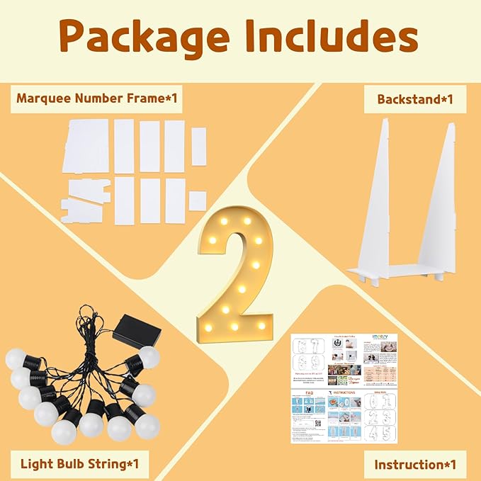 IMPRSV 4FT Light Up Letters & Numbers, Marquee Kit for 21st Birthday Decor, Pre-Cut Foam Board