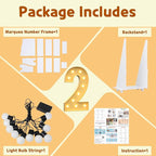 IMPRSV 4FT Light Up Letters & Numbers, Marquee Kit for 21st Birthday Decor, Pre-Cut Foam Board