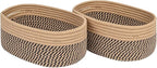 CubesLand Small Cube Shelf Closet Storage Baskets Bins Set 2,Woven Basket for Organizing/Storage, Long-lasting &Skin-friendly Storage Basket Bin,Stylish Room Decor Basket,Camel/Mixed Black Rope Basket