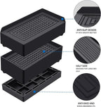 Rectangle Bed Risers, 3 Inch Heavy Duty Adjustable Furniture Risers for Bed Sofa Table and Couch Lift，Support Up to 1,300 Lbs (4 Pack-Black)