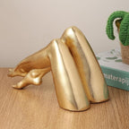 Golden Legs Sculpture Elegant Resin Home Decor Legs Statues Versatile Indoor/Outdoor Ornament, Bedroom, Office Desktop, Cabinets, Perfect (Bowed Leg)