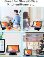 Desktop Anti-Theft Security Kiosk POS Stand Holder Enclosure for 2025 iPad 11" (A16) 11th / 10.9" 2022 iPad 10th, Flip & Rotate