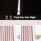 Vision Home Soft Pink Pinch Pleated Full Blackout Curtains Linen Blended Room Darkening Curtain Panels 112 inch for Living Room Bedroom Thermal Insulated Pinch Pleat Drapes with Hooks 9FT 40"Wx112"Lx2