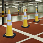 360 Pack 28" Yellow Traffic Cones with Black Base – Heavy Duty Bulk Cones for Construction Sites, Commercial Areas, and Event Safety (360, Yellow, 28 Inch)