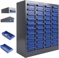 100 Drawer Nut and Bolt Organizer, 21" L X 9" W X 25" H Part Cabinet Bolt and Nut Tool Storage, SPCC Material Bolt Organizer Storage with Shelf and Label for Shop (40 Drawers)