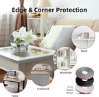 U-Shape Edge Banding, 0.6 inch x 20ft Edge TPE Self Adhesive Veneer Edging Trim Flexible Edge Protector, Strip for Countertop Cabinets Table Restoration Shelves, Grey