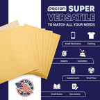 Kraft Bubble Mailers 200 Pack, 9.5 x 14.5 Inch Padded Shipping Envelopes, Yellow Mailing Envelopes for Documents & Packages, Durable & Lightweight, Made in USA