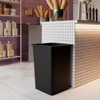 35 Gallon Black Square Commercial Trash Garbage Can | Outdoor Office Restaurant School Kitchen