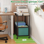 Rolling File Cart, Mobile File Cabinet with Wheels Hanging Files, Filing Cabinet Organizer Printer Stand File Organizer Fit Letter Size for Home Office, Black