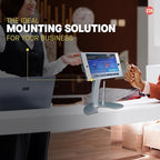Dual Kiosk Stand- CTA Aluminum Stand with Locking Case and Cable. 360-Degree Rotating Base. Enclosure Designed for iPad mini Generations 1-5 with Access to all Ports and Buttons, Silver (PAD-ASKM)