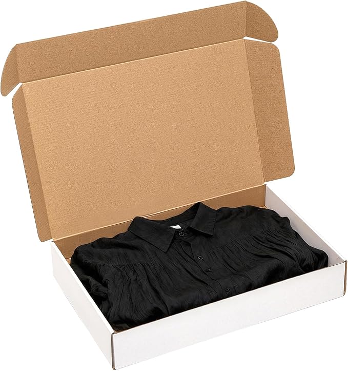 17x11x3" Shipping Boxes 20 Pack White Corrugated Cardboard Mailing Boxes for Small Business - Flat Literature Mailer Packaging Supplies