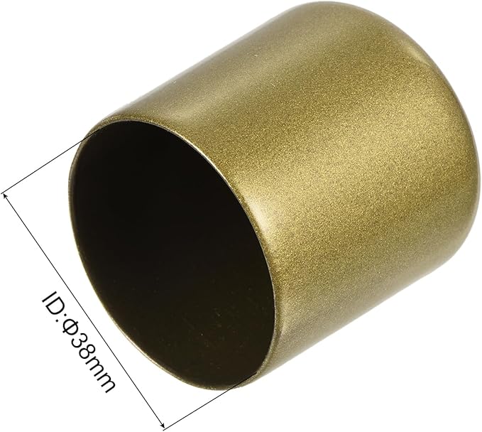 uxcell 10pcs Rubber End Caps 38mm ID Vinyl Round End Cap Cover Screw Thread Protectors Gold