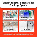 Multi Recycling Bin System with Three Stacking 6 Gallon Bins with Carrying Handles, Stackable and Compact for Offices, Homes, Garages, Businesses - (Yellow, 1 Pack)