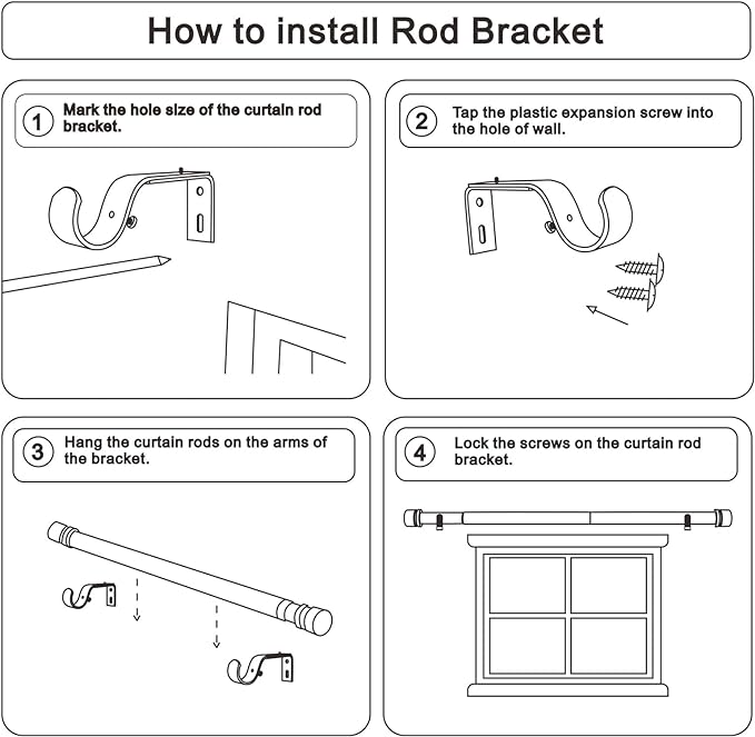 Curtain Rods for Windows 16 to 48 or 60 Inches Max Adjustable Length 1 Inch Diameter Window Curtain Rod with Aluminium End Cap, Brushed Nickel