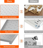 TORACK 4Pcs 12"x16" Metal Pegboard Panels for Garage, Workbench, Shop, Shed Tool Organizer Peg Board with 1/8" & 1/4" Holes, Modular Wall-Mounted Pegboard for Pegboard Hooks (Grey)