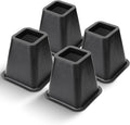 Bed Riser/Furniture Lift Bed/Bed risers/Furniture Lifter/Table risers/Frame Risers Create Under Bed Storage Heavy Duty for Furniture Height Adjustment (Black 4 Pack, 6 Inch)