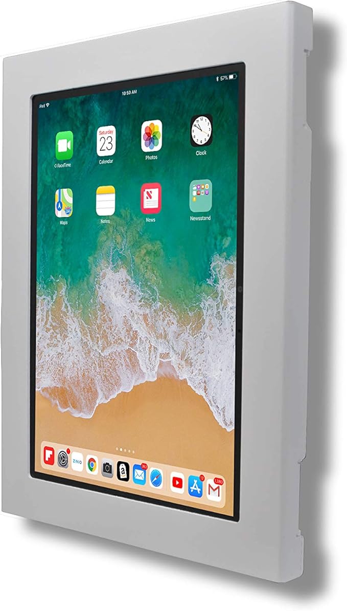 TABcare Locking Security Metal Case for Apple iPad Pro 11" 2024 M4 2025 M5 for Kiosk, POS, Store, Show Display (White)