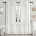 Nanspring Off White Semi Sheer Linen Curtains 78 inch Length for Living Room Back Tab Rod Pocket Modern Farmhouse Coastal Decor Off White Cotton Textured Gauze Curtains for Dining Room Office 52x78